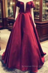 Off Shoulder Floor Length Ballgowns Semi Formal Prom Dresses